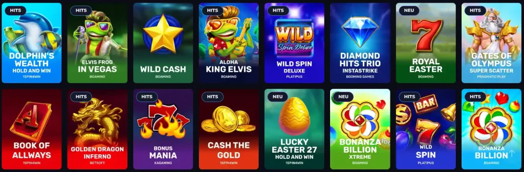 7Bit Casino Slot Spiele Auswahl mit Hits und neuen Spielautomaten